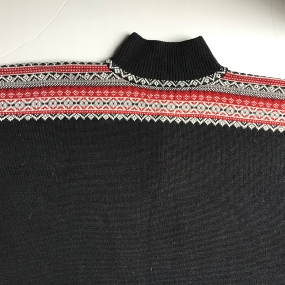 Bula black & red wool & Angora  3/4 zip  pullover Sz XL made in Hong Kong 🇭🇰 - Picture 6 of 14